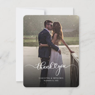 Moderne Fotokarten-Hochzeit Danke Mitteilungskarte