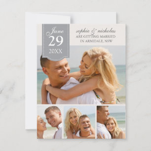 Moderne Fotos, die Save the Date wedding sind