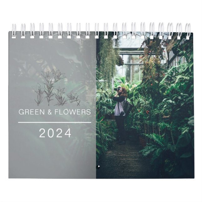 Moderne Fotos für Grüne und Blume - Collage 2024 Kalender (Titelbild)