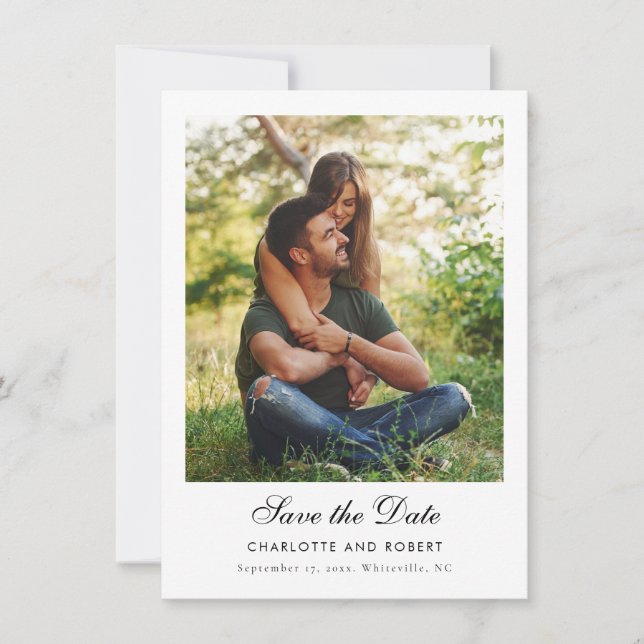 Moderne Fotos QR-Hochzeitsstichtage speichern das  (Vorderseite)