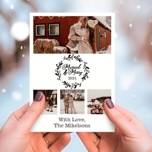 Moderne Fotos Verheiratet und fröhlich Feiertagskarte