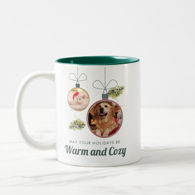 Moderne Fotos Weihnachtsfeiertage Zweifarbige Tasse (Links)