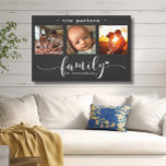 Moderne Fotosammlungsfamilie ist alles Leinwanddruck<br><div class="desc">Diese atemberaubende Leinwand-Wandkunst zeigt eine wunderschöne Collage aus drei Fotos, in der hochgeschätzte Erinnerungen ausgestellt sind, die mit der herzlichen Botschaft "Familie ist alles" geschmückt sind. Das elegante Schwarz-Weiß-Design, kombiniert mit exquisiter Schrift und Drucktypografie, schafft ein anspruchsvolles und dauerhaftes Stück, das jeden Innenstil ergänzt. Personalisieren Sie es mit Ihrem Familiennamen....</div>