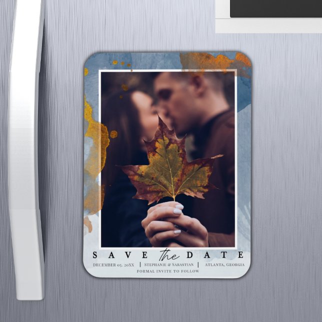 Moderne Fotovorlage Save the Date Hochzeit Magnet (Von Creator hochgeladen)