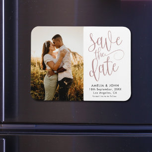 Moderne Fotovorlage Save the Date Hochzeit Magnet