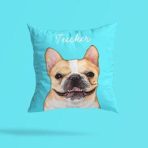 Moderne Französische Bulldogge-Illustration   Name Kissen