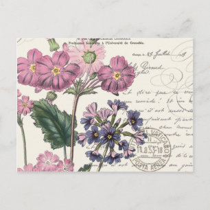 moderne französische Vintage-Blumen Postkarte