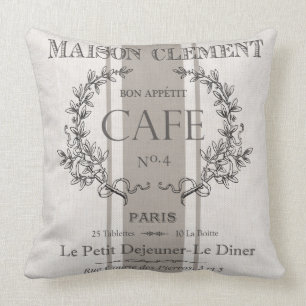 moderne französische Vintage-Café Kissen
