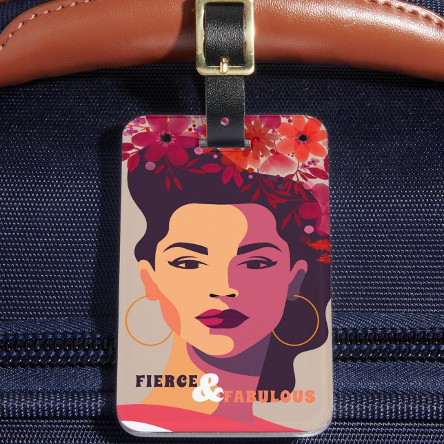 Moderne Frau Abstrakt Portrait FIERCE & FABULOUS Gepäckanhänger (Von Creator hochgeladen)