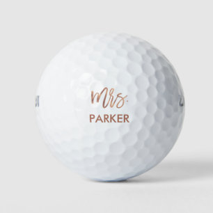 Moderne Frau des Imitat-Rosen-Goldbürsten-Skript-  Golfball