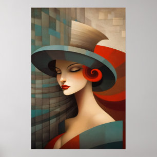 Moderne Frau in Hut Poster