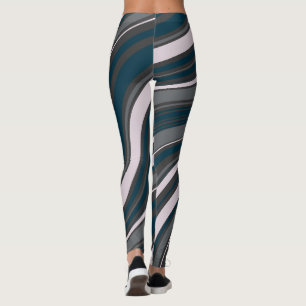 Moderne Frauen rustikal blau & grau Leggings