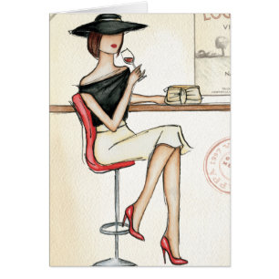 Moderne Frauen-trinkender Wein