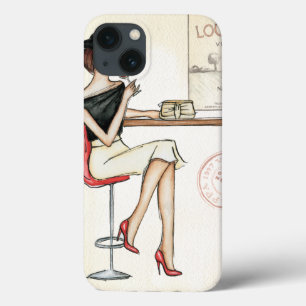 Moderne Frauen-trinkender Wein iPhone 13 Hülle