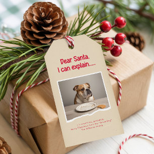 Moderne freche lustige Hunde-Foto-Weihnachten Geschenkanhänger