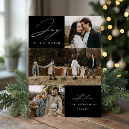 Moderne Freude am World Black 4 Foto Feiertagskarte