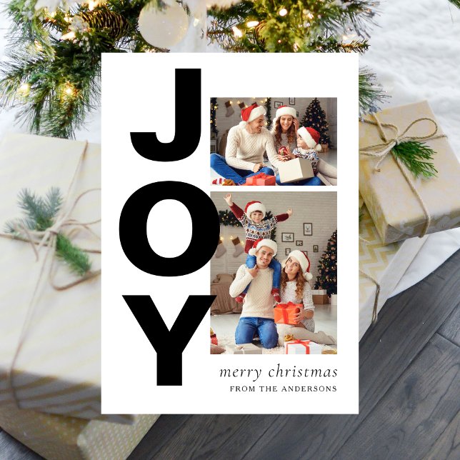 Moderne Freude Weihnachten | Elegantes Family 2 Fo (Von Creator hochgeladen)