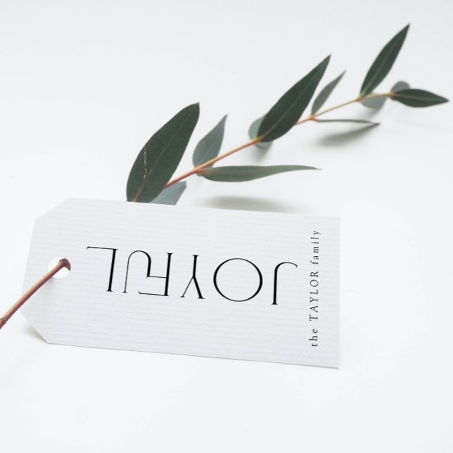 Moderne, freudvolle Typografie Weihnachtsfeiertag Geschenkanhänger (Add an extra dash of minimalist and personality with these Christmas gift tags!)