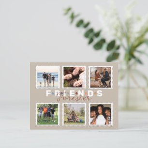 Moderne Freunde für immer Foto-Collage Andenken Postkarte