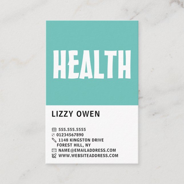 Moderne, freundliche Business Card im Health Food  Visitenkarte (Vorderseite)
