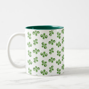 Moderne freundliche grüne Sukkulentenblätter auf W Zweifarbige Tasse