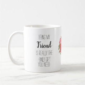 Moderne, freunschaftliche Typografie blumenlustige Kaffeetasse