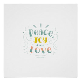 Moderne Friedensfreude und Liebe Typografie Glossy Poster