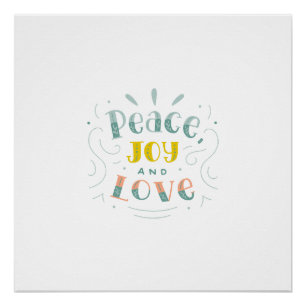 Moderne Friedensfreude und Liebe Typografie Glossy Poster