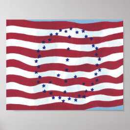 Moderne Friedenszeichen-Plakate der US-Flagge Poster