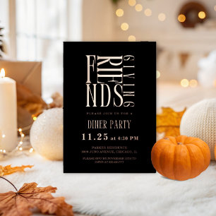 Moderne Friendsgiving-Dinner Folieneinladung