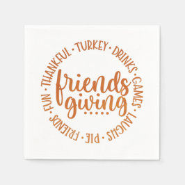Moderne Friendsgiving-Papierservietten Serviette
