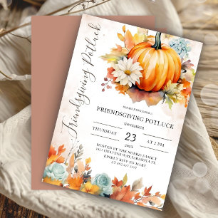 Moderne Friendsgiving-Potlucks-Party Einladung
