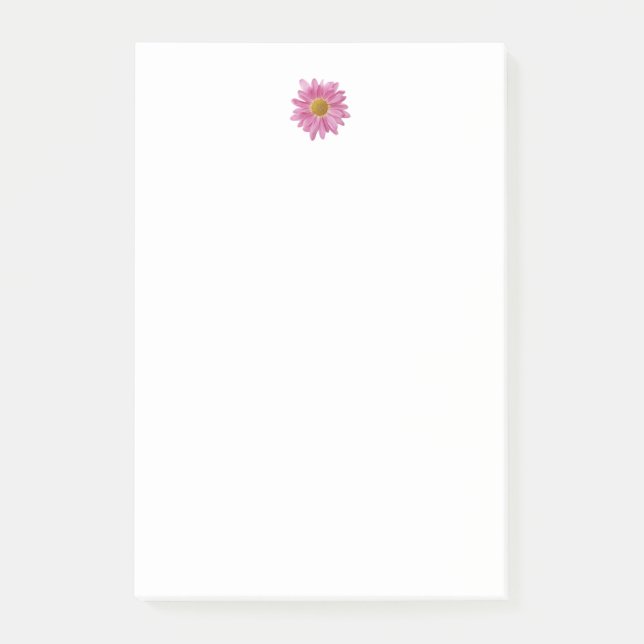 Moderne, frisch rosa Daisy ihr Schreibtisch Post-it Klebezettel (Vorderseite)