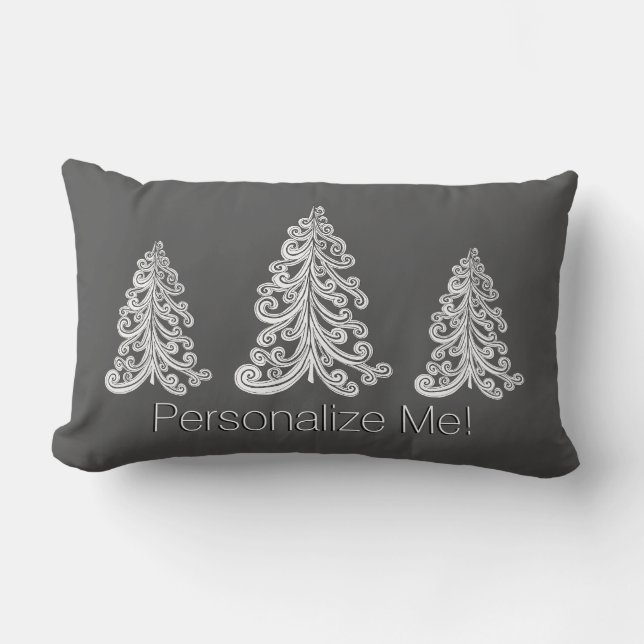 Moderne Frohe Festtage Weihnachtsbaum Lendenkissen (Vorderseite)