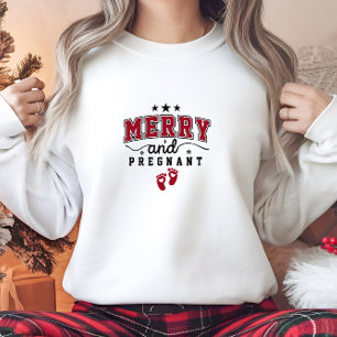 Moderne, frohe und schwangere Frau Sweatshirt