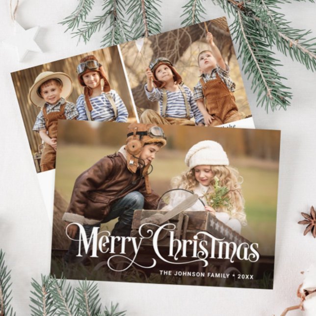 Moderne frohe Weihnachten 3 FOTO Gruß (Von Creator hochgeladen)