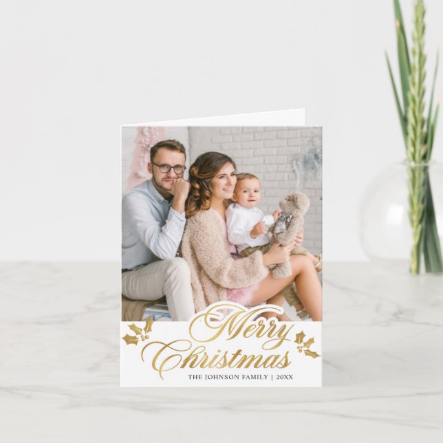 Moderne frohe Weihnachten 3 FOTO Gruß (Vorderseite)