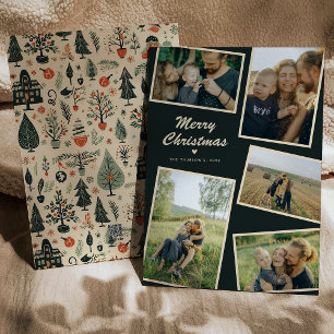 Moderne frohe Weihnachten 5 Foto Weihnachtskarte