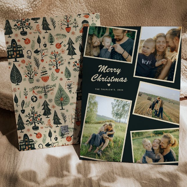 Moderne frohe Weihnachten 5 Foto Weihnachtskarte (Von Creator hochgeladen)