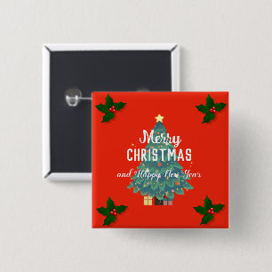 Moderne Frohe Weihnachten & ein gutes neues Jahr U Button