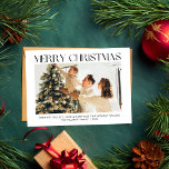 Moderne frohe Weihnachten Einfamilienfamilie eines<br><div class="desc">Moderne frohe Weihnachten Einfamilienfamilie eines Fotos</div>
