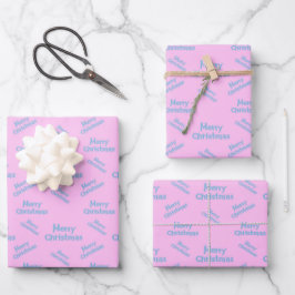 Moderne frohe Weihnachten entworfen Geschenkpapier Set
