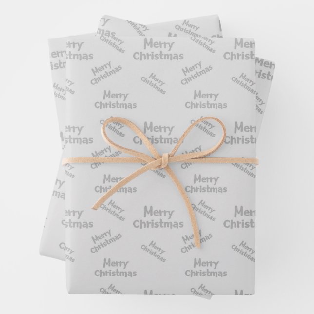 Moderne frohe Weihnachten entworfen Geschenkpapier Set (Beispiel)