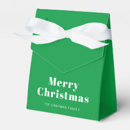 Moderne frohe Weihnachten Grün & Weiß Geschenkschachtel