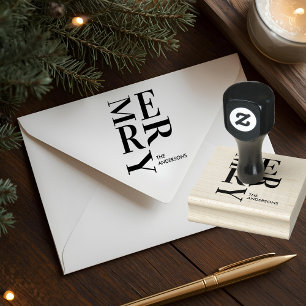 Moderne Frohe Weihnachten Gummistempel