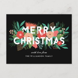 Moderne frohe Weihnachten kühne Blumenfamilie Name