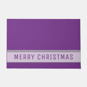 Moderne frohe Weihnachten Lila Fußmatte