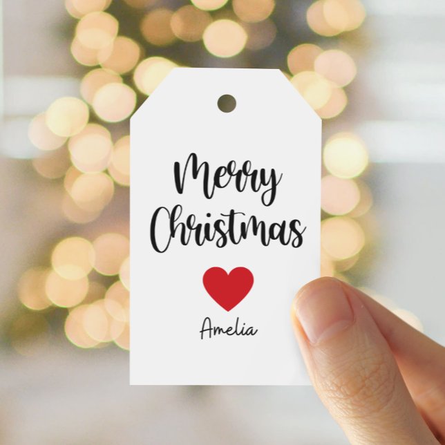Moderne frohe Weihnachten Personalisierte Geschenk Geschenkanhänger (Von Creator hochgeladen)