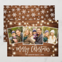 Moderne frohe Weihnachten Rustikale 3 FOTO Gruß