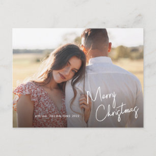 Moderne Frohe Weihnachten Schrift Einfaches Foto